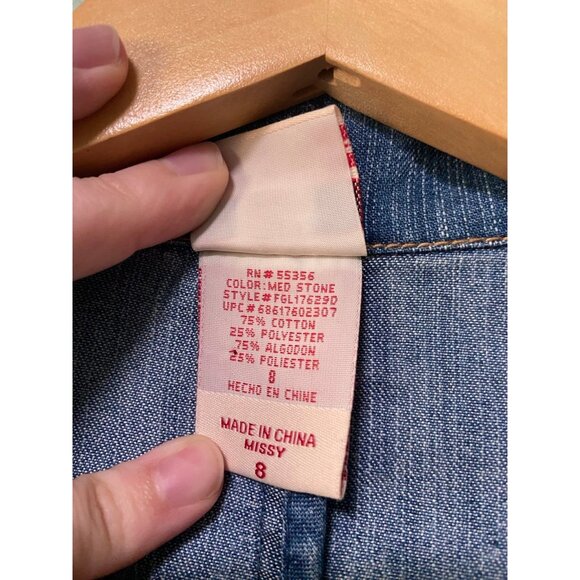 Faded Glory Women's Denim Y2K 2000s Button‎ Blazer Size 8 - Picture 8 of 10